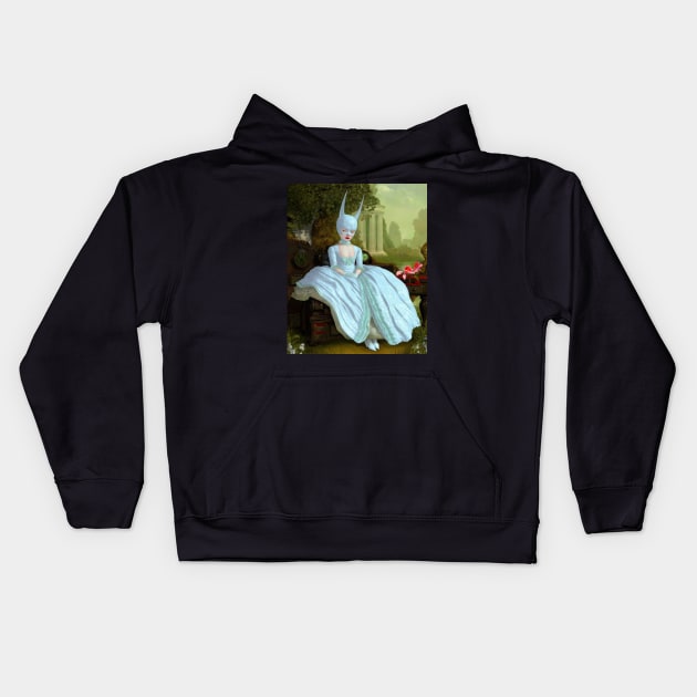 The girl blue bat 2000 - Mark Ryden Kids Hoodie by Kollagio